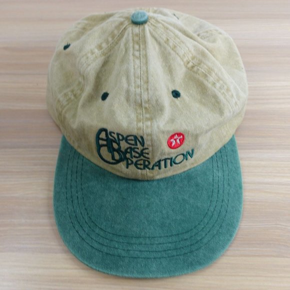 Aspen Base Operation Hat Green Baseball Cap Adjustable Cloth Strap Buckle CAMEO - Picture 3 of 9